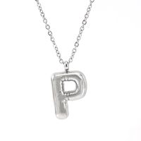 Casual Simple Style Letter 304 Stainless Steel Titanium Steel 18K Gold Plated Women's Pendant Necklace sku image 10