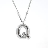 Casual Simple Style Letter 304 Stainless Steel Titanium Steel 18K Gold Plated Women's Pendant Necklace sku image 21