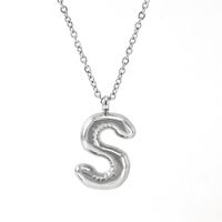 Casual Simple Style Letter 304 Stainless Steel Titanium Steel 18K Gold Plated Women's Pendant Necklace sku image 4