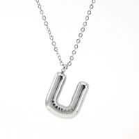 Casual Simple Style Letter 304 Stainless Steel Titanium Steel 18K Gold Plated Women's Pendant Necklace sku image 23