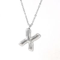 Casual Simple Style Letter 304 Stainless Steel Titanium Steel 18K Gold Plated Women's Pendant Necklace sku image 25