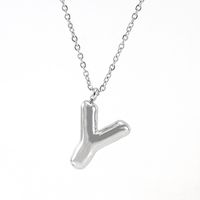 Casual Simple Style Letter 304 Stainless Steel Titanium Steel 18K Gold Plated Women's Pendant Necklace sku image 5