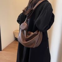 Women's Pu Leather Solid Color Elegant Vacation Sewing Thread Dumpling Shape Zipper Shoulder Bag Functional Backpack sku image 1