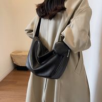 Women's Pu Leather Solid Color Elegant Vacation Sewing Thread Dumpling Shape Zipper Shoulder Bag Functional Backpack main image 6