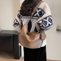 Women's Pu Leather Solid Color Elegant Vacation Sewing Thread Dumpling Shape Zipper Shoulder Bag Functional Backpack main image 5