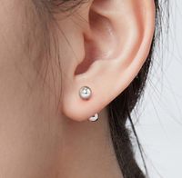 Simple Style Solid Color Silver Plating Ear Studs 1 Pair sku image 1