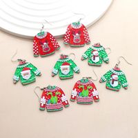 1 Pair Simple Style Christmas Tree Printing Arylic Drop Earrings main image 1