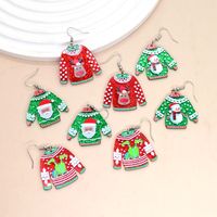 1 Pair Simple Style Christmas Tree Printing Arylic Drop Earrings main image 2