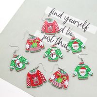 1 Pair Simple Style Christmas Tree Printing Arylic Drop Earrings main image 3