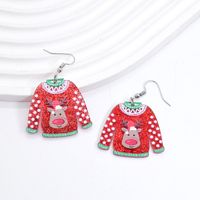 1 Pair Simple Style Christmas Tree Printing Arylic Drop Earrings main image 7