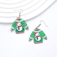1 Pair Simple Style Christmas Tree Printing Arylic Drop Earrings main image 5