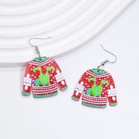 1 Pair Simple Style Christmas Tree Printing Arylic Drop Earrings sku image 2