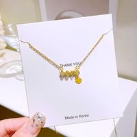 Wholesale Basic Modern Style Letter 304 Stainless Steel Copper Inlay Zircon Pendant Necklace main image 3