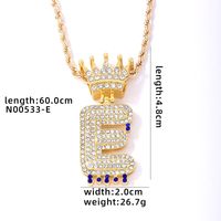 Wholesale Hip-hop Simple Style Classic Style Letter Stainless Steel Alloy Plating Inlay Rhinestones Necklace Pendant sku image 5