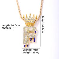 Wholesale Hip-hop Simple Style Classic Style Letter Stainless Steel Alloy Plating Inlay Rhinestones Necklace Pendant sku image 6