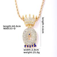 De Gros Hip Hop Style Simple Style Classique Lettre Acier Inoxydable Alliage Placage Incruster Strass Collier Pendentif sku image 15