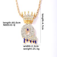 Wholesale Hip-hop Simple Style Classic Style Letter Stainless Steel Alloy Plating Inlay Rhinestones Necklace Pendant sku image 17