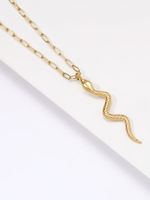 304 Stainless Steel 14K Gold Plated Simple Style Plating Snake main image 3