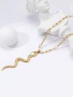 304 Stainless Steel 14K Gold Plated Simple Style Plating Snake main image 4
