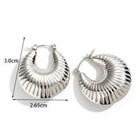1 Pair Retro Simple Style C Shape Plating Stainless Steel 18k Gold Plated Earrings main image 4