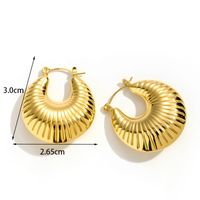 1 Pair Retro Simple Style C Shape Plating Stainless Steel 18k Gold Plated Earrings main image 3