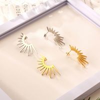 1 Pair Basic Modern Style Geometric Plating 304 Stainless Steel 18K Gold Plated Ear Studs main image 1