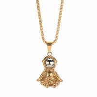 Hip-Hop Astronaut 304 Stainless Steel 18K Gold Plated Unisex Pendant Necklace main image 3