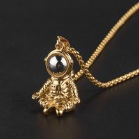 Hip-Hop Astronaut 304 Stainless Steel 18K Gold Plated Unisex Pendant Necklace main image 4