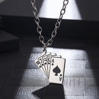 Hip-Hop Geometric Poker 304 Stainless Steel 18K Gold Plated Unisex Pendant Necklace main image 4