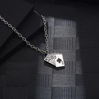 Hip-Hop Geometric Poker 304 Stainless Steel 18K Gold Plated Unisex Pendant Necklace main image 1
