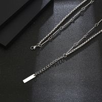 Basic Classic Style Solid Color 304 Stainless Steel 18K Gold Plated Unisex Double Layer Necklaces main image 5