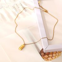 304 Stainless Steel 18K Gold Plated Basic Modern Style Plating Geometric Pendant Necklace main image 5