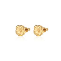 1 Pair Hip-Hop Flower Plating 304 Stainless Steel 18K Gold Plated Ear Studs main image 3
