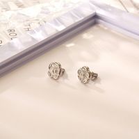 1 Pair Hip-Hop Flower Plating 304 Stainless Steel 18K Gold Plated Ear Studs main image 4