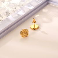 1 Pair Hip-Hop Flower Plating 304 Stainless Steel 18K Gold Plated Ear Studs main image 5