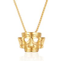 Retro Mask 304 Stainless Steel Plating 18K Gold Plated Unisex Pendant Necklace main image 3