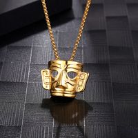 Retro Mask 304 Stainless Steel Plating 18K Gold Plated Unisex Pendant Necklace main image 5
