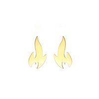 1 Paire Style Simple Couleur Unie Placage Acier Au Titane Plaqué Or Boucles D'oreilles main image 3