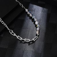 Hip-Hop Geometric 304 Stainless Steel Natural Stone Polishing 18K Gold Plated Unisex Necklace main image 5