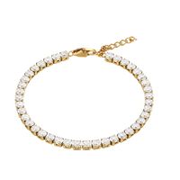 Casual Modern Style Solid Color 304 Stainless Steel 18K Gold Plated Zircon Bracelets In Bulk main image 3