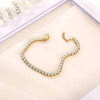 Casual Modern Style Solid Color 304 Stainless Steel 18K Gold Plated Zircon Bracelets In Bulk main image 5