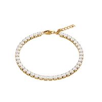 Casual Modern Style Solid Color 304 Stainless Steel 18K Gold Plated Zircon Bracelets In Bulk sku image 3