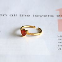 Glam Lady Heart Shape Stainless Steel Plating Inlay Zircon 18k Gold Plated Open Rings main image 6