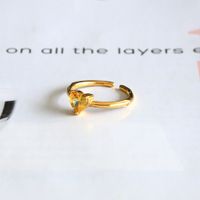 Glam Lady Heart Shape Stainless Steel Plating Inlay Zircon 18k Gold Plated Open Rings sku image 2