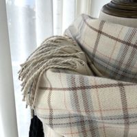 Women's Vintage Style Plaid Imitation Cashmere Scarf main image 5