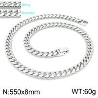 Titanium Steel 18K Gold Plated Classic Style Chain Solid Color Bracelets Necklace sku image 5