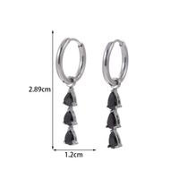 1 Pair Vintage Style French Style Simple Style Geometric Tassel Flower Plating Inlay Stainless Steel Zircon 18k Gold Plated Drop Earrings main image 2