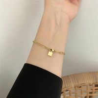 Elegant Titanium Steel Polishing Plating 18k Gold Plated Bracelets main image 3