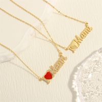 Elegant Letter Heart Shape Copper Plating Inlay Zircon 18k Gold Plated Pendant Necklace main image 1