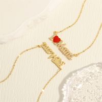Elegant Letter Heart Shape Copper Plating Inlay Zircon 18k Gold Plated Pendant Necklace main image 6
